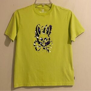 Psycho Bunny Youth Boys Neon Yellow Graphic Tee Size XL